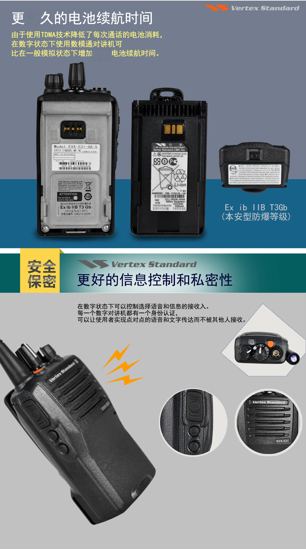 威泰克斯EVX-531防爆对讲机