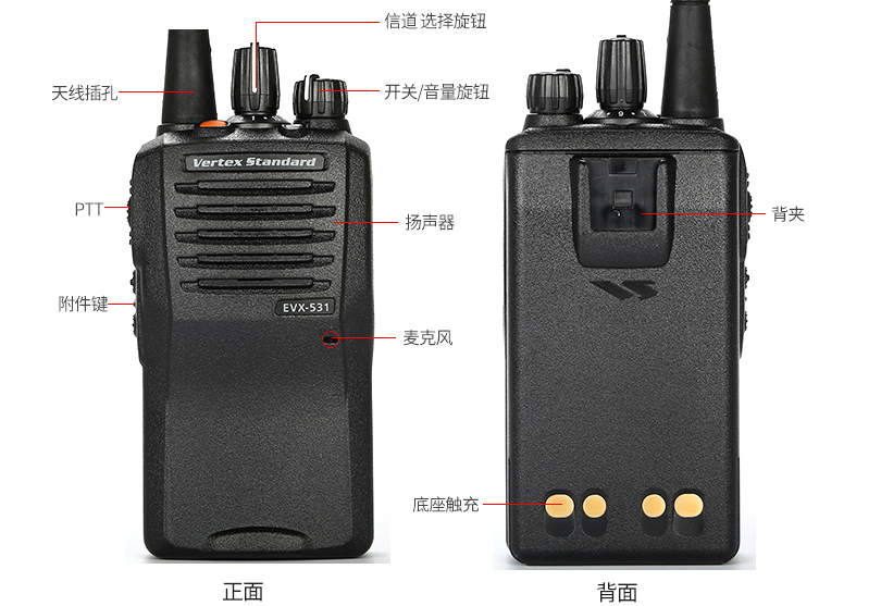 威泰克斯EVX-531防爆对讲机按键功能