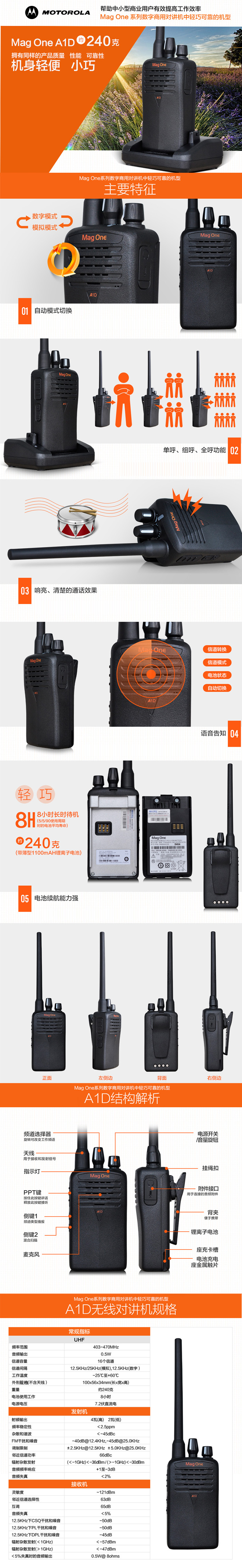 MagOne A1D数字无线对讲机 MagOne A1D数字无线对讲机