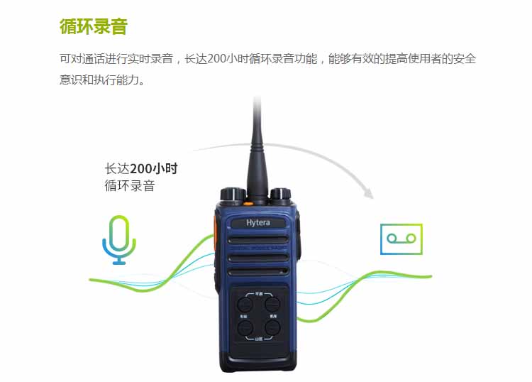海能达PD530L对讲机循环录音