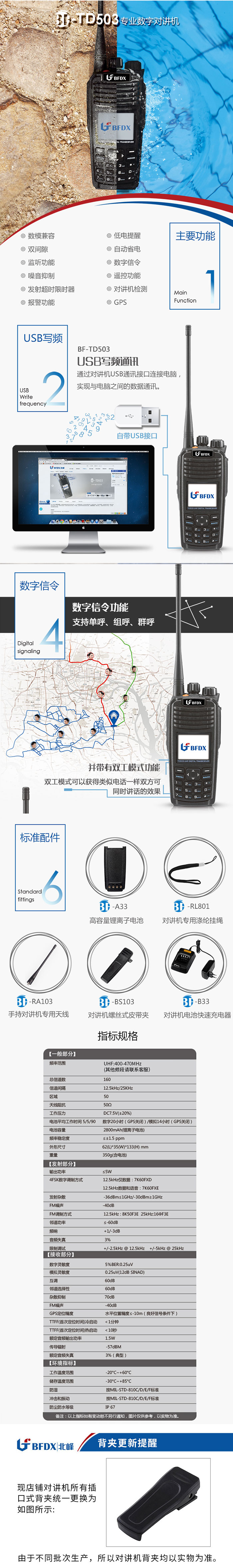 北峰BF-TD503数字对讲机