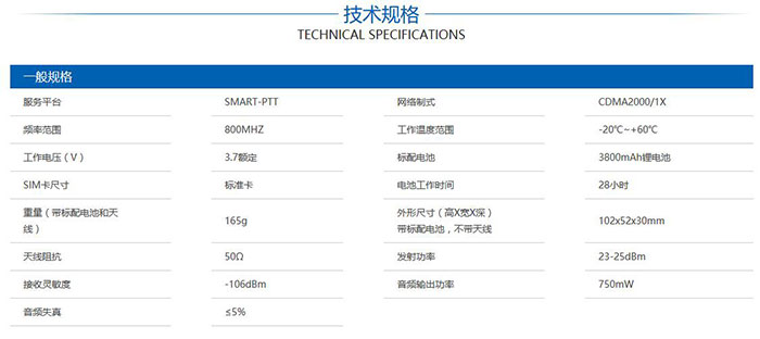 灵通LT-59天翼电信插卡对讲机技术规格