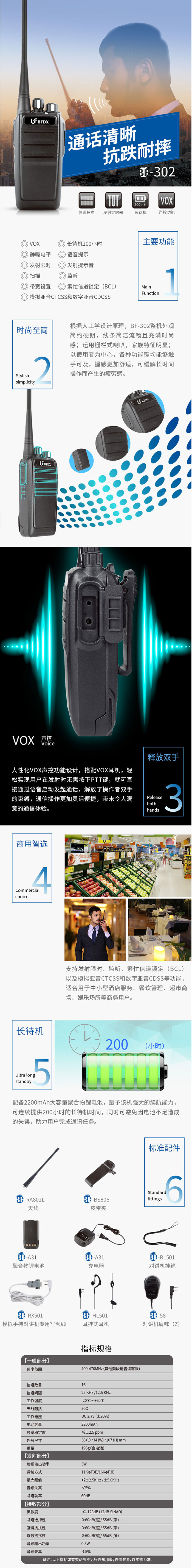 北峰BF-302调频对讲机 北峰BF-302调频对讲机