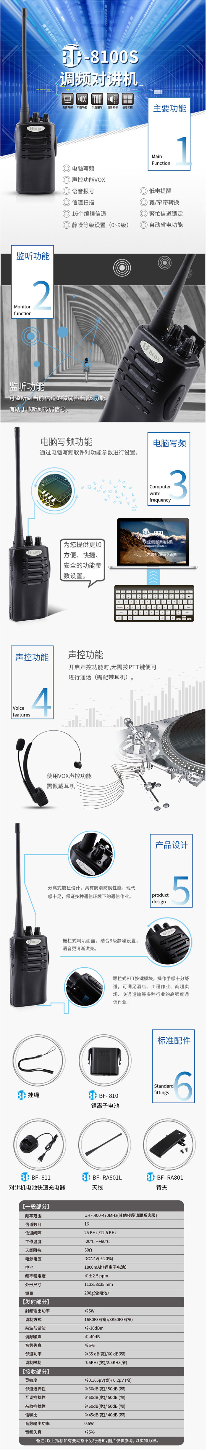 北峰BF-8100S对讲机